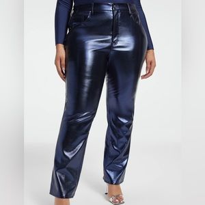 Good American Shiny Blue Jeans